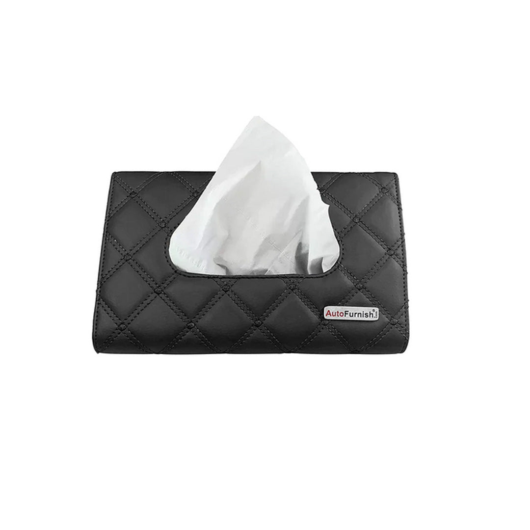 7D PREMIUM Sun Visor Tissue Box Holder | Water Resistant PU Leather with Straps and 50 Free Tissues