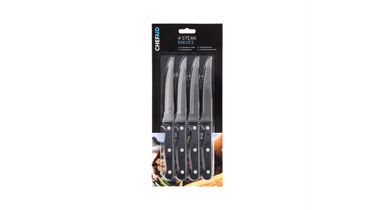 Chef Aid Stainless Steel Serrated Steak Knives Set of 4