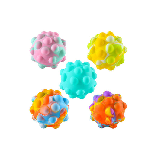 3D Round Pop it Ball with Bubbles, Stress Relieve Sensory Fidgets Toys for Babies Multicolour, 3Y+