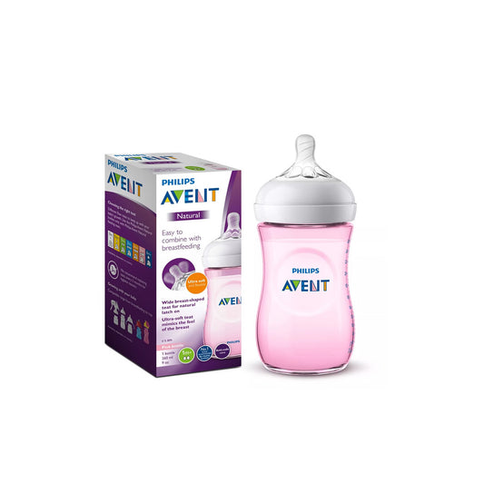 Avent natural baby feeding bottle pink pack of 1 125ml